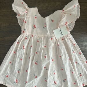 Pink Cherry Print Kids Dress